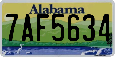 AL license plate 7AF5634
