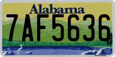 AL license plate 7AF5636