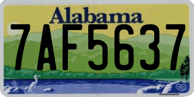 AL license plate 7AF5637