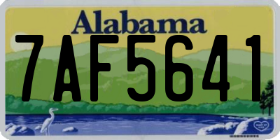 AL license plate 7AF5641