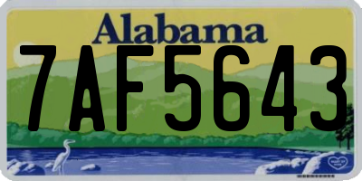 AL license plate 7AF5643