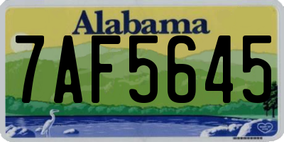 AL license plate 7AF5645