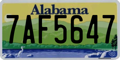 AL license plate 7AF5647