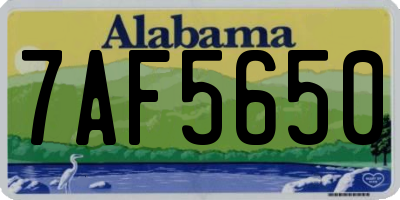 AL license plate 7AF5650