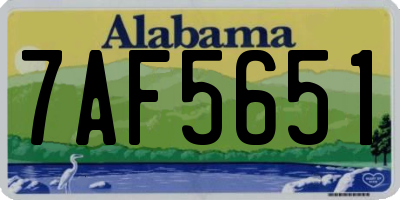 AL license plate 7AF5651