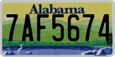 AL license plate 7AF5674