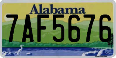 AL license plate 7AF5676