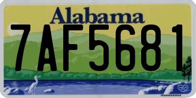 AL license plate 7AF5681