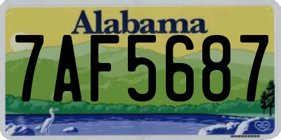 AL license plate 7AF5687