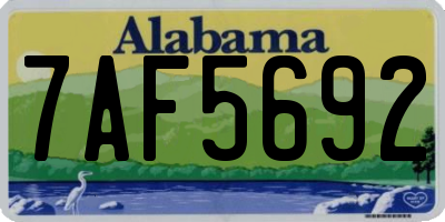 AL license plate 7AF5692