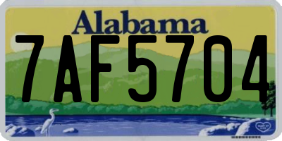 AL license plate 7AF5704