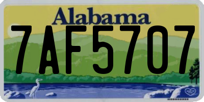 AL license plate 7AF5707