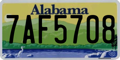 AL license plate 7AF5708