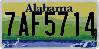 AL license plate 7AF5714