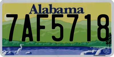 AL license plate 7AF5718