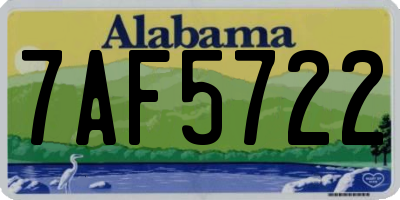 AL license plate 7AF5722
