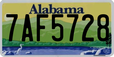 AL license plate 7AF5728