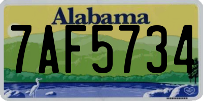 AL license plate 7AF5734