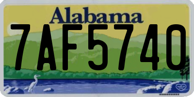 AL license plate 7AF5740