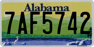 AL license plate 7AF5742