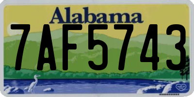 AL license plate 7AF5743