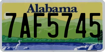 AL license plate 7AF5745