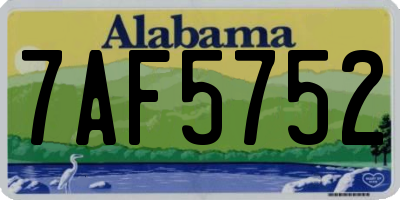 AL license plate 7AF5752