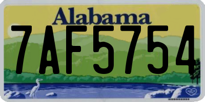 AL license plate 7AF5754