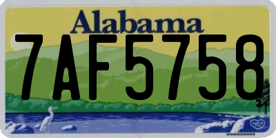 AL license plate 7AF5758
