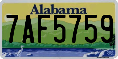 AL license plate 7AF5759