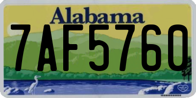 AL license plate 7AF5760