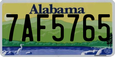 AL license plate 7AF5765