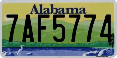AL license plate 7AF5774