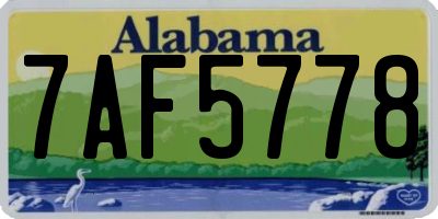 AL license plate 7AF5778