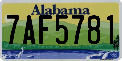 AL license plate 7AF5781