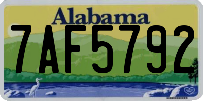 AL license plate 7AF5792