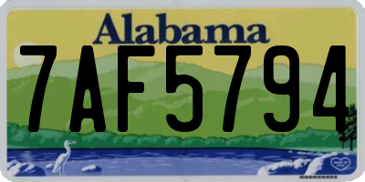 AL license plate 7AF5794