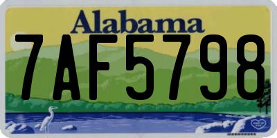 AL license plate 7AF5798