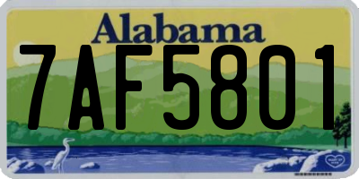 AL license plate 7AF5801