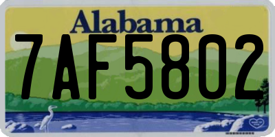 AL license plate 7AF5802