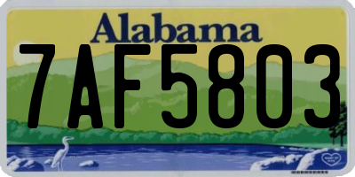 AL license plate 7AF5803