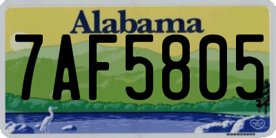 AL license plate 7AF5805