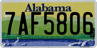 AL license plate 7AF5806