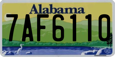 AL license plate 7AF6110