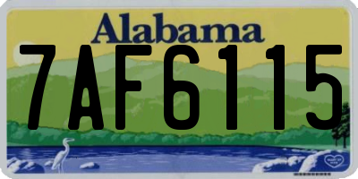 AL license plate 7AF6115
