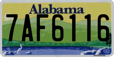 AL license plate 7AF6116