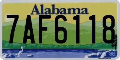AL license plate 7AF6118