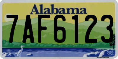 AL license plate 7AF6123