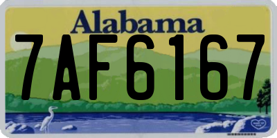 AL license plate 7AF6167
