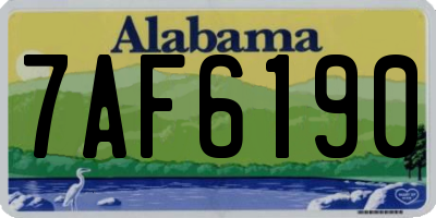 AL license plate 7AF6190